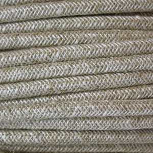 Cloth covered wire. Braided fabric lighting cable in a rough spun finish. Round 3 core flex