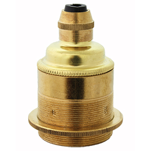 polished brass bulb holder e27 with shade ring