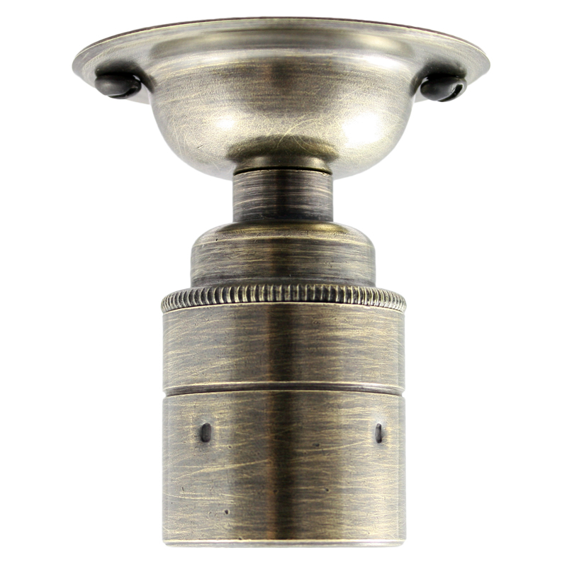 ES brass fixed ceiling and wall light in brushed antique finish
